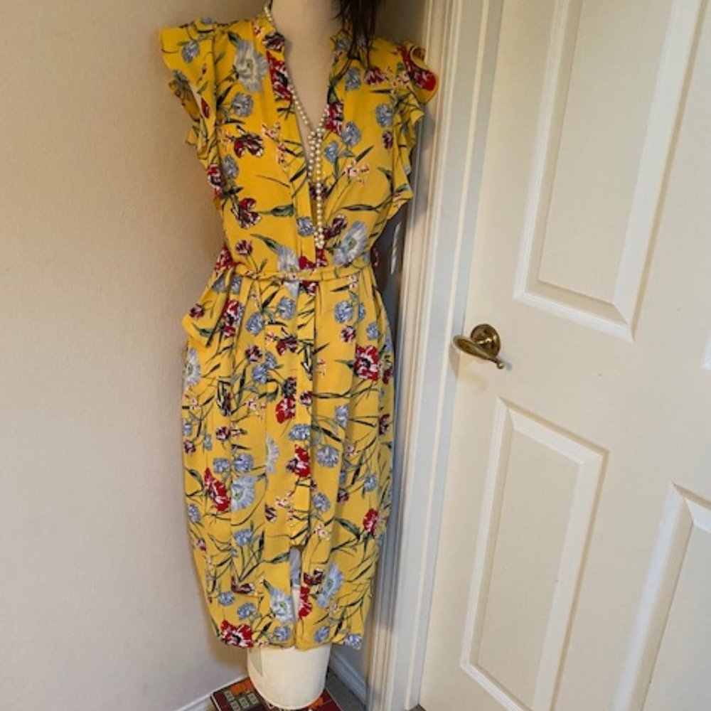 Yellow sleeveless dress